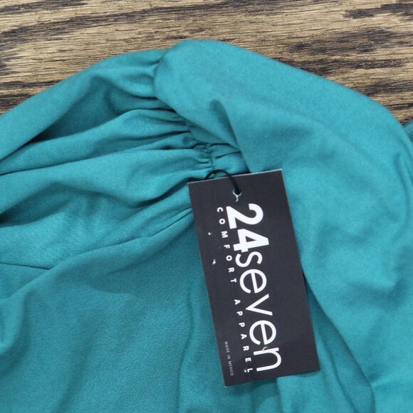 NWT 24seven Comfort Apparel Front Cardigan with Half Sleeve Loose Olive Green L - Picture 3 of 4